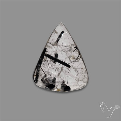 Black Tourmalinated Quartz Cabochon