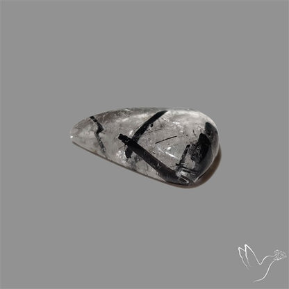 Black Tourmalinated Quartz Cabochon