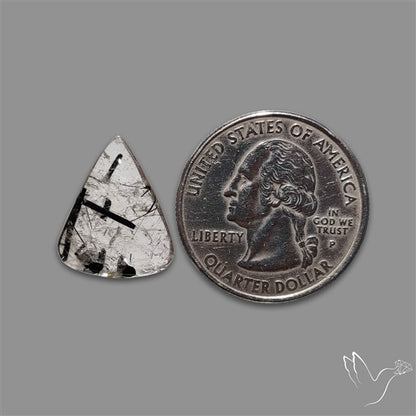 Black Tourmalinated Quartz Cabochon