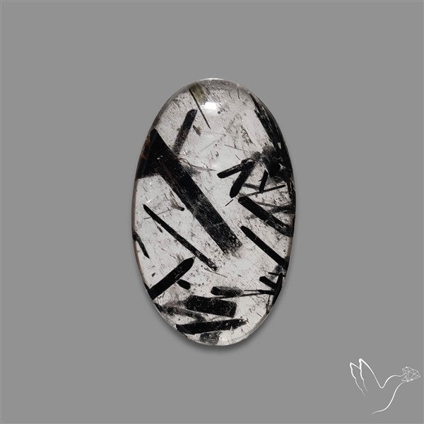 Black Tourmalinated Quartz Cabochon