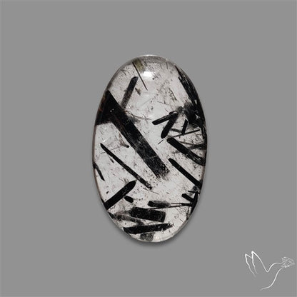 Black Tourmalinated Quartz Cabochon