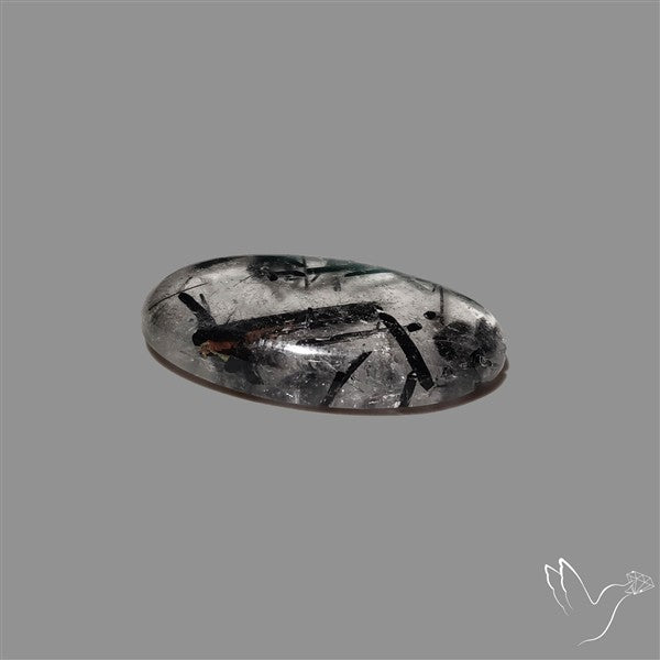Black Tourmalinated Quartz Cabochon