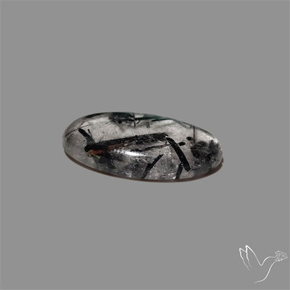 Black Tourmalinated Quartz Cabochon