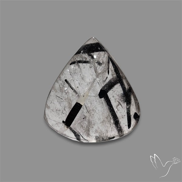 Black Tourmalinated Quartz Cabochon