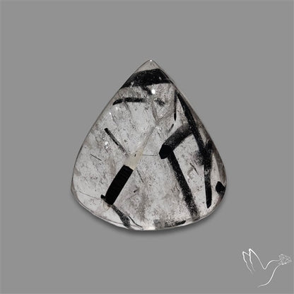 Black Tourmalinated Quartz Cabochon
