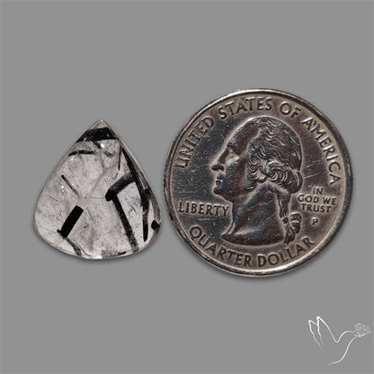 Black Tourmalinated Quartz Cabochon