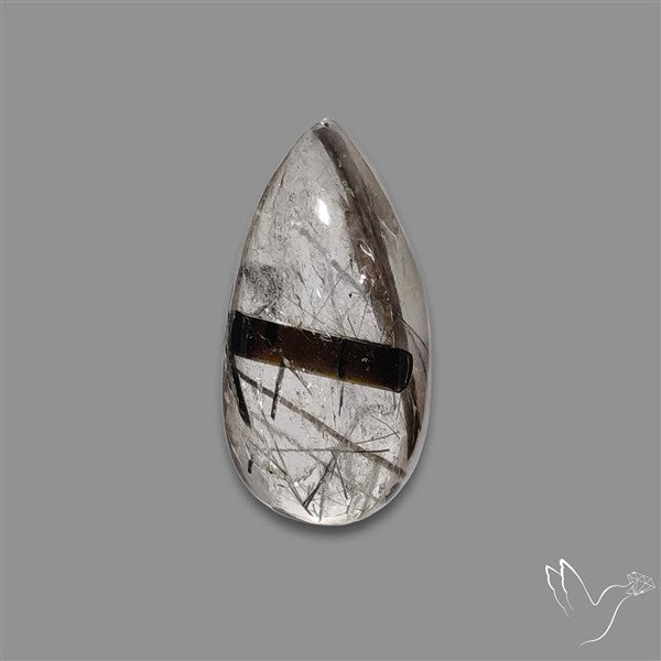 Black Tourmalinated Quartz Cabochon