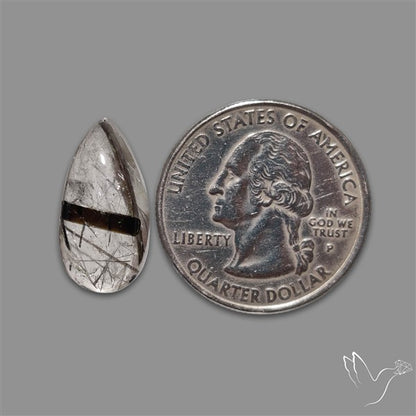 Black Tourmalinated Quartz Cabochon
