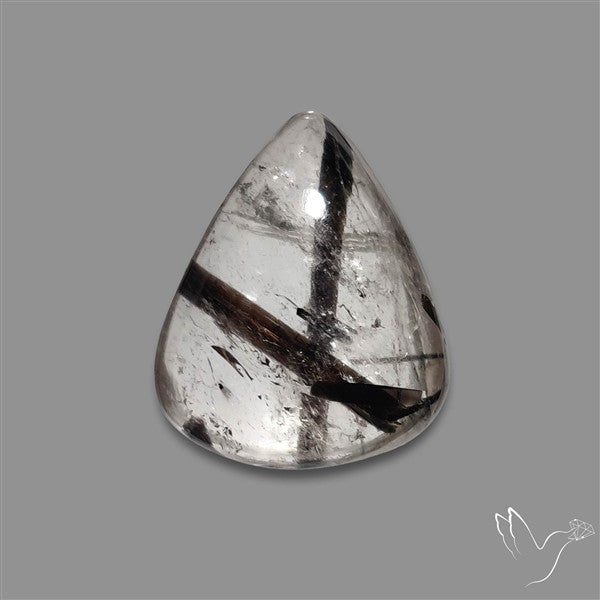 Black Tourmalinated Quartz Cabochon