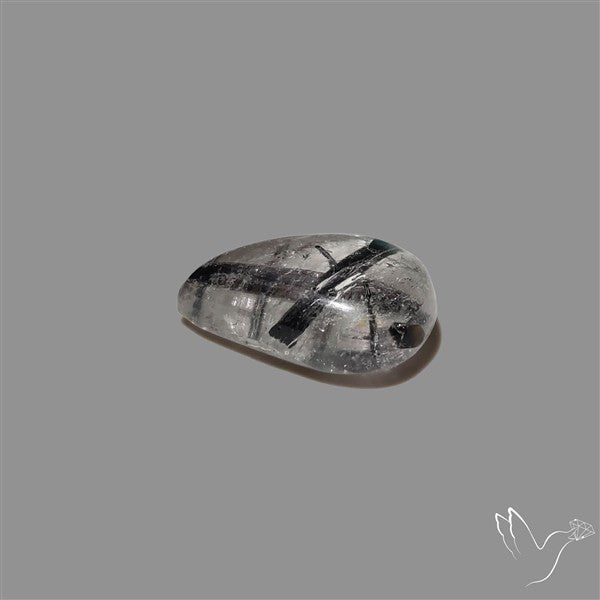 Black Tourmalinated Quartz Cabochon
