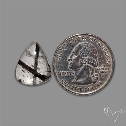 Black Tourmalinated Quartz Cabochon