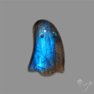 Deep Blue Labradorite Ghost Carving