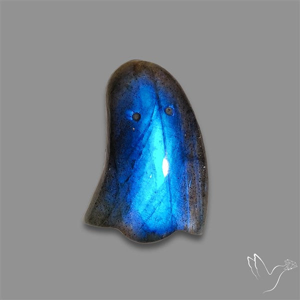 Deep Blue Labradorite Ghost Carving
