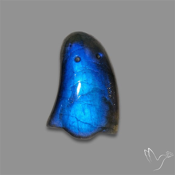 Deep Blue Labradorite Ghost Carving