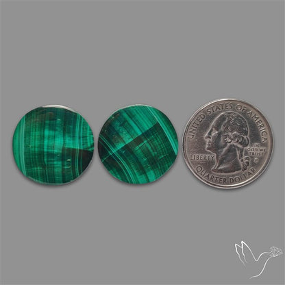 Malachite with Chattoyancy Pair