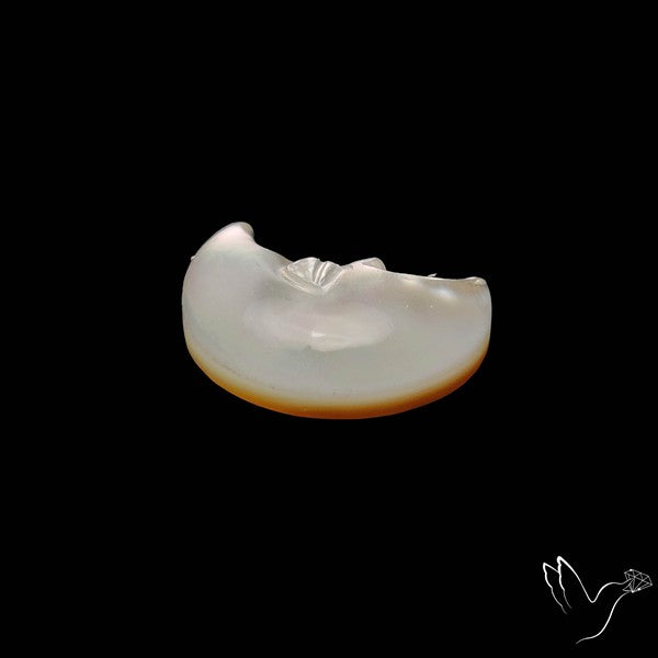 Mother of Pearl Doublet Moonface Crescent Carving Handcarved