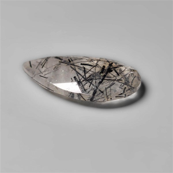 Faceted Black Tourmalinated Quartz