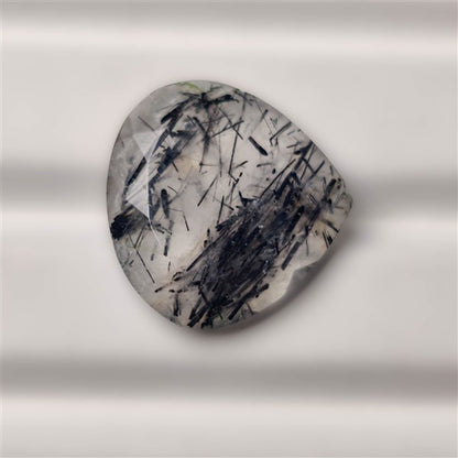 Faceted Black Tourmalinated Quartz