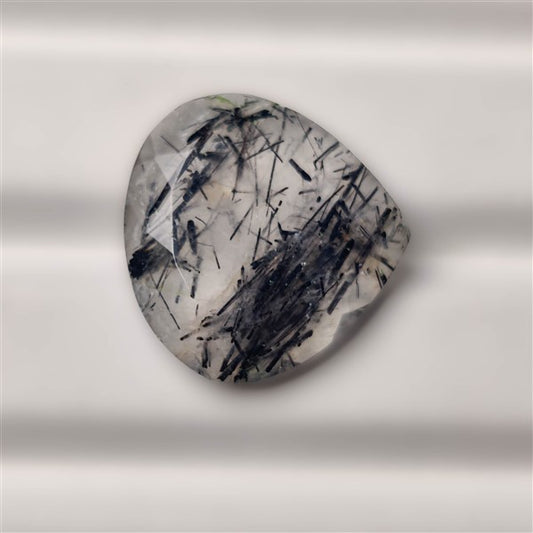Faceted Black Tourmalinated Quartz