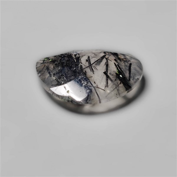 Faceted Black Tourmalinated Quartz