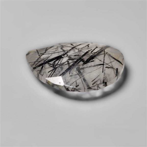 Faceted Black Tourmalinated Quartz