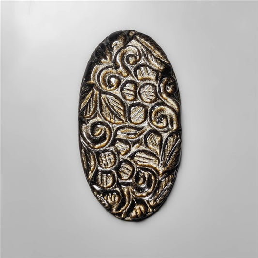 Goldsheen Obsidian Mughal Carving