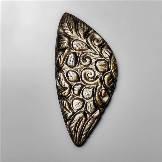Goldsheen Obsidian Mughal Carving