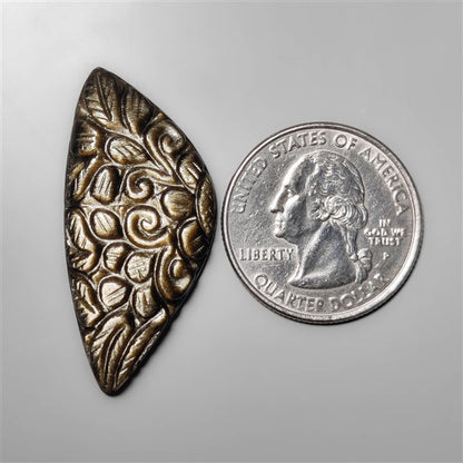 Goldsheen Obsidian Mughal Carving