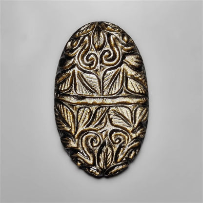 Goldsheen Obsidian Mughal Carving
