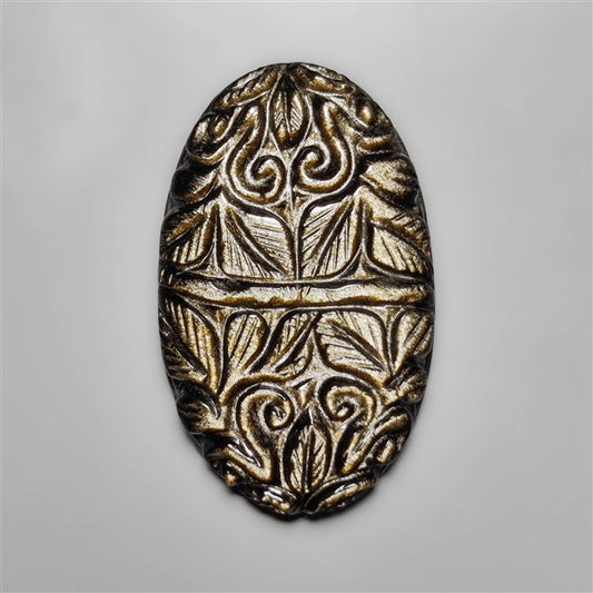 Goldsheen Obsidian Mughal Carving