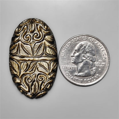 Goldsheen Obsidian Mughal Carving