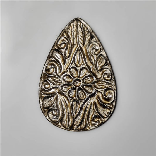 Goldsheen Obsidian Mughal Carving