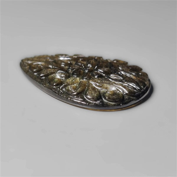 Goldsheen Obsidian Mughal Carving