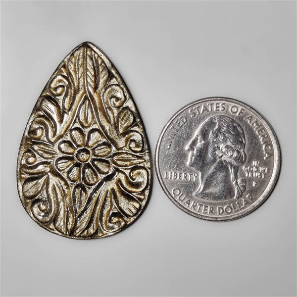 Goldsheen Obsidian Mughal Carving