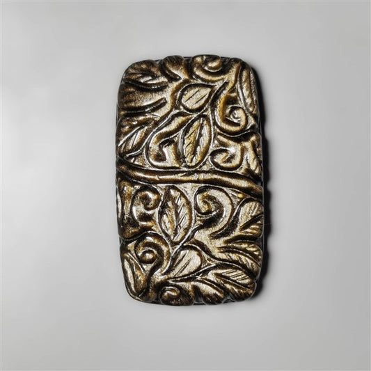 Goldsheen Obsidian Mughal Carving