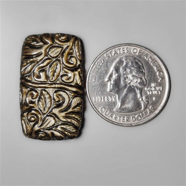 Goldsheen Obsidian Mughal Carving