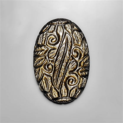 Goldsheen Obsidian Mughal Carving