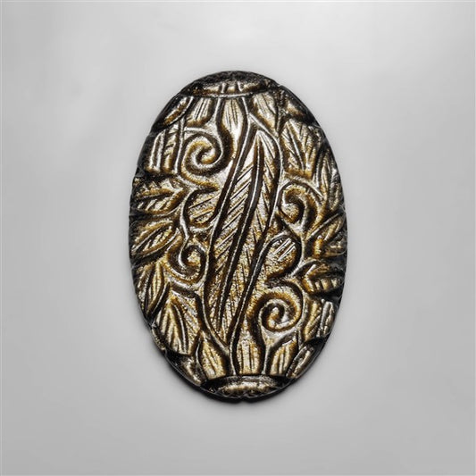 Goldsheen Obsidian Mughal Carving