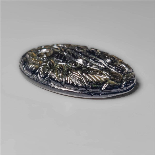 Goldsheen Obsidian Mughal Carving