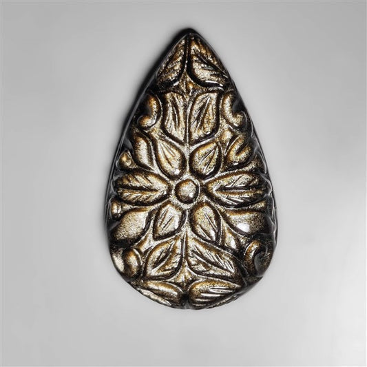 Goldsheen Obsidian Mughal Carving