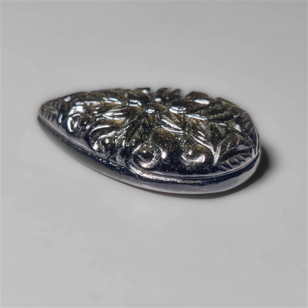 Goldsheen Obsidian Mughal Carving