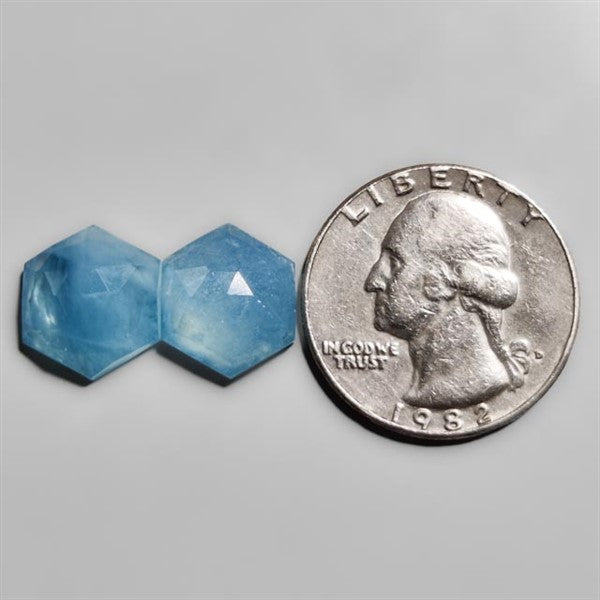 Rose Cut Aquamarine Pair