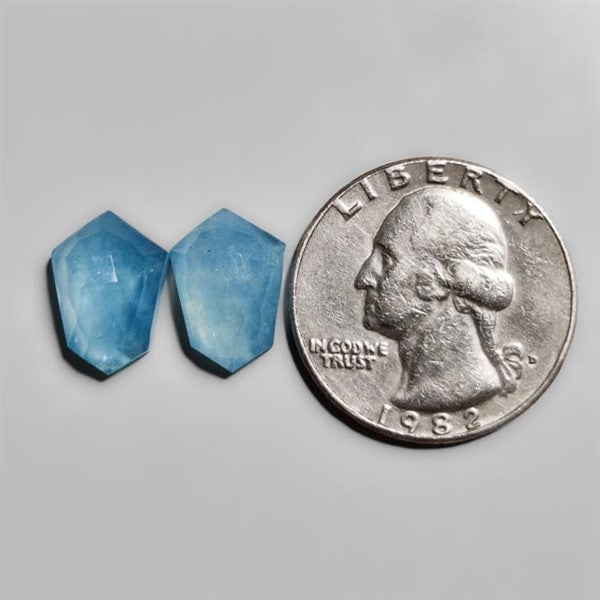 Rose Cut Aquamarine Pair
