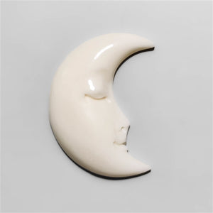 Bone Moonface Crescent Carving
