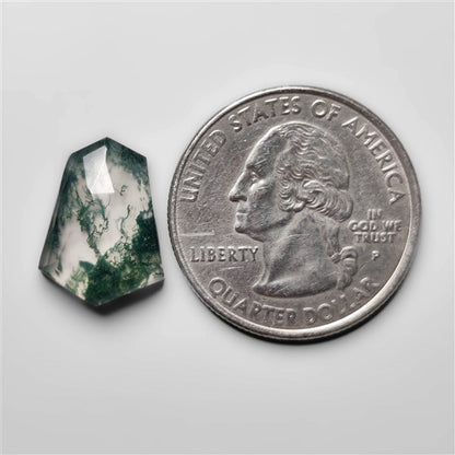 Rose Cut Himalayan Quartz and Moss Agate Doublet