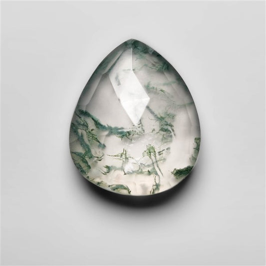 Rose Cut Himalayan Quartz and Moss Agate Doublet
