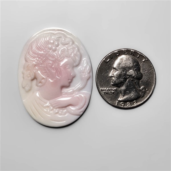 Pink Conch Shell Cameo Carving