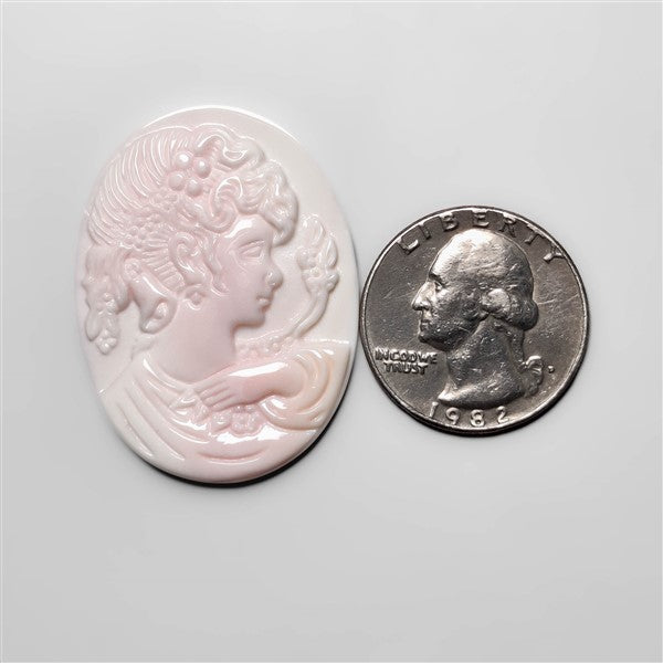 Pink Conch Shell Cameo Carving