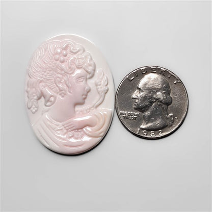 Pink Conch Shell Cameo Carving