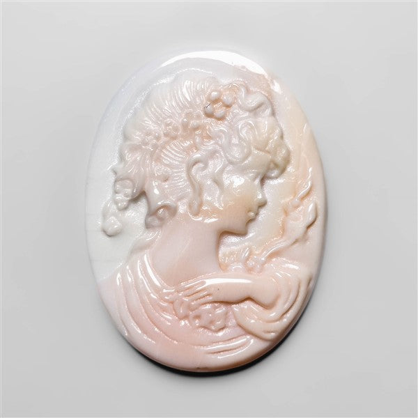 Pink Conch Shell Cameo Carving